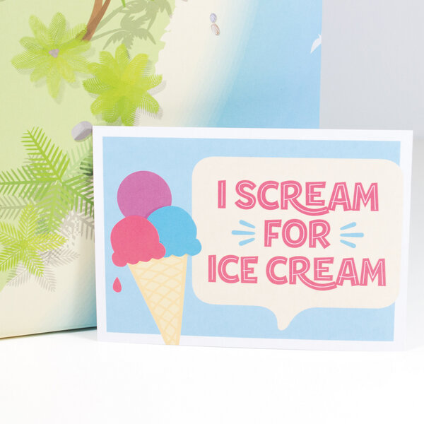 Bow & Hummingbird Postkarte "I scream for ice cream" von Bow & Hummingbird