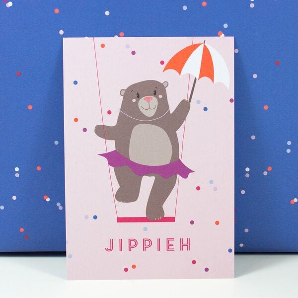 Bow & Hummingbird Postkarte Jippieh von Bow & Hummingbird