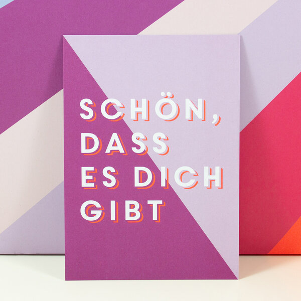 Bow & Hummingbird Postkarte "Schön, dass es Dich gibt" von Bow & Hummingbird