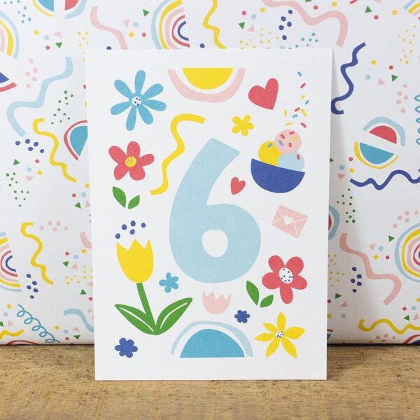 Bow & Hummingbird Postkarte Six/Sechs von Bow & Hummingbird