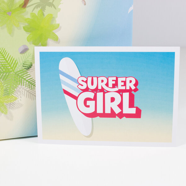 Bow & Hummingbird Postkarte Surfer Girl von Bow & Hummingbird