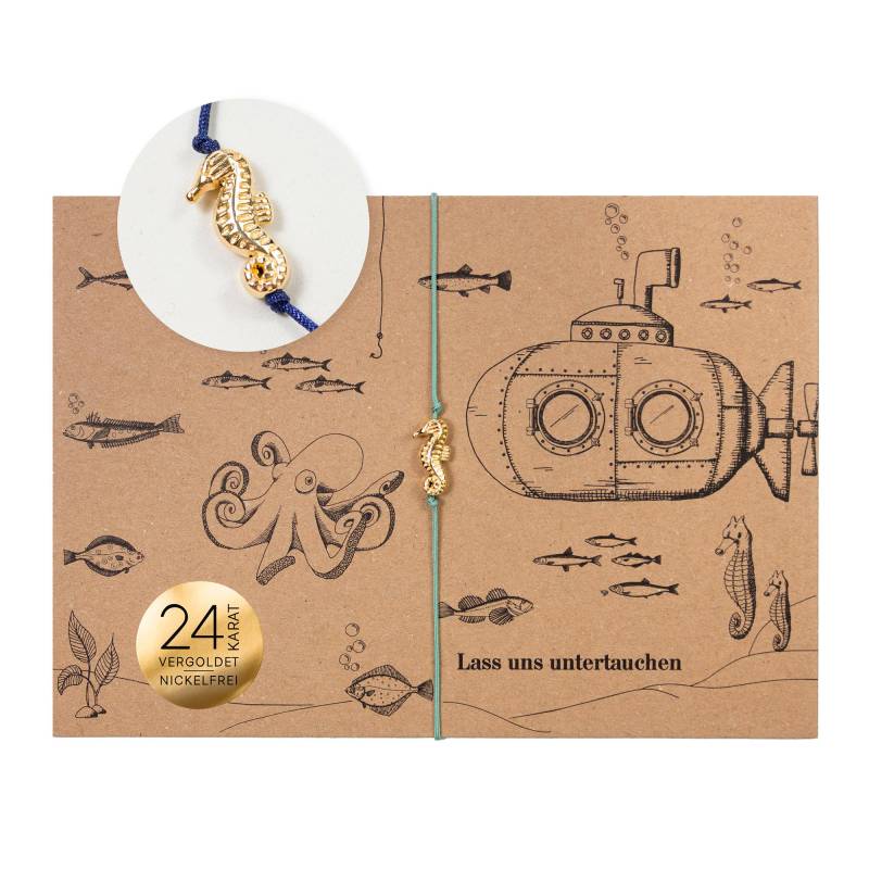 Armband Auf Karte - Seepferdchen Untertauchen Armband Auf Karte - Seepferdchen Untertauchen von BowAndHummingbird