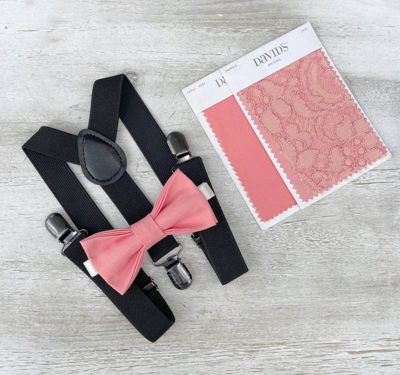 Parfait Fliege & Schwarze Hosenträger Set - Ringträger Und Groomsman Outfit, Rustikale Hochzeit, Alle Größen Baby Bis Erwachsene von BowTieLoveINC