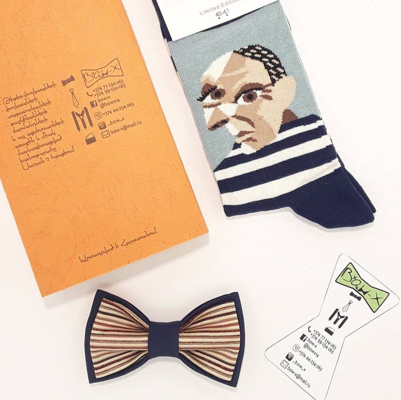 Passende Socken Und Schleife Binden, Männer Socken, Frauen Bunte Coole Gemusterte Picasso Hergestellt in Armenien von BowX