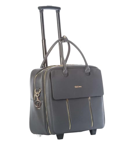 Bowatex Damen rollende Aktentasche Trolley dunkel grau, Laptoptrolley Tasche von Bowatex