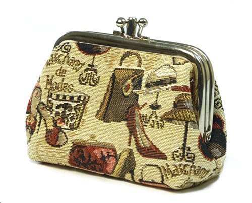 Damen Geldbeutel 10 x 8 x 5 cm Portmonee Geldbörse Motiv Hut und Schuh im Gobelin Stil Signare Royaltex FA. Bowatex von Bowatex