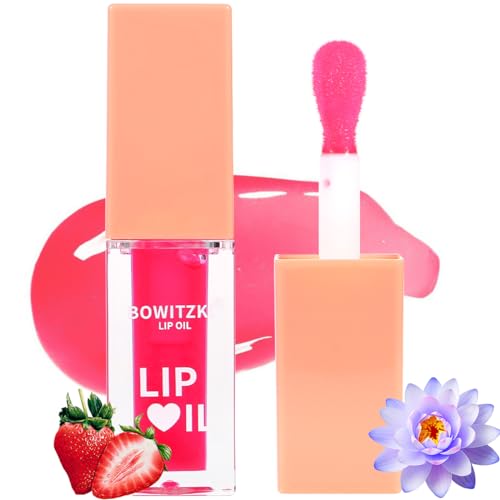 Bowitzki Color Changing Lip Oil Glow Gloss Hydrating Getönte Nährende Langanhaltende Lippenbalsam Pflege Feuchtigkeitsspendende Reparierende Aufhellende Lippenlinien Blauer Lotus Tocopherol Squalan von Bowitzki