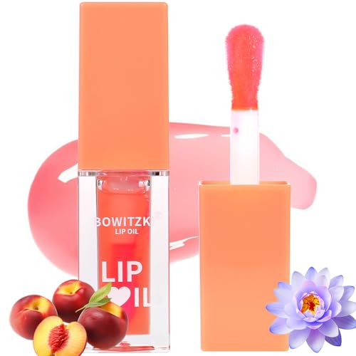 Bowitzki Color Changing Lip Oil Glow Gloss Hydrating Getönte Nährende Langanhaltende Lippenbalsam Pflege Feuchtigkeitsspendende Reparierende Aufhellende Lippenlinien Blauer Lotus Tocopherol Squalan von Bowitzki