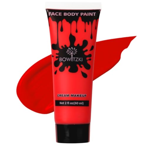 Bowitzki Face and Body Paint 2oz Cream Makeup 60ml Water Based Face Painting Special Effects For Adults Children Kids Halloween Christmas Party Stage Cosplay (Rot) von Bowitzki