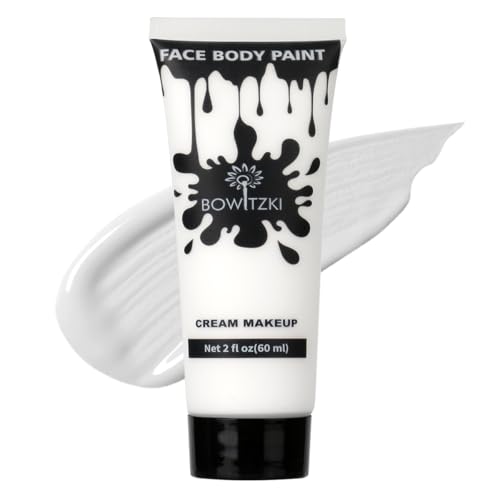 Bowitzki Face and Body Paint 2oz Cream Makeup 60ml Water Based Face Painting Special Effects For Adults Children Kids Halloween Christmas Party Stage Cosplay (Weiß) von Bowitzki