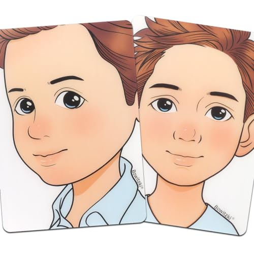 Bowitzki face painting practice board,2 pieces reusable colorful face paint practice board,painting makeup exercise template A4 size (Boy) von Bowitzki
