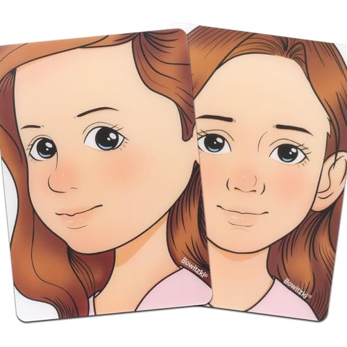 Bowitzki face painting practice board,2 pieces reusable colorful face paint practice board,painting makeup exercise template A4 size (Girl) von Bowitzki