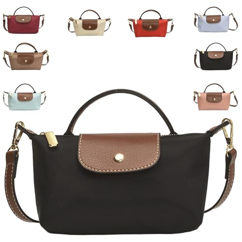Women's Fashion Colorblock Mini Crossbody Bag, Mini Crossbody Bags for Women, Versatile Crossbody Canvas Tote Bag (Black) von Bowlegout