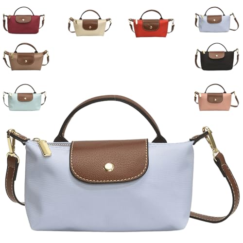 Women's Fashion Colorblock Mini Crossbody Bag, Mini Crossbody Bags for Women, Versatile Crossbody Canvas Tote Bag (Blue) von Bowlegout