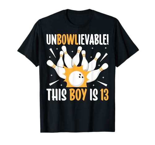 Unbowlievable This Boy Is 13 Bowling Bowler Birthday Party T-Shirt Unbowlievable This Boy Is 13 Bowling Bowler Birthday Party T-Shirt von Bowling 13th Birthday Gifts Co.
