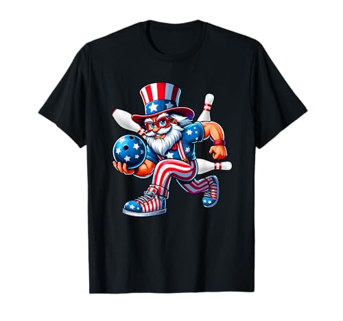 Man Playing Bowling 4th Of July Player Team Patriotic T-Shirt von Bowling 4th Of July Costume