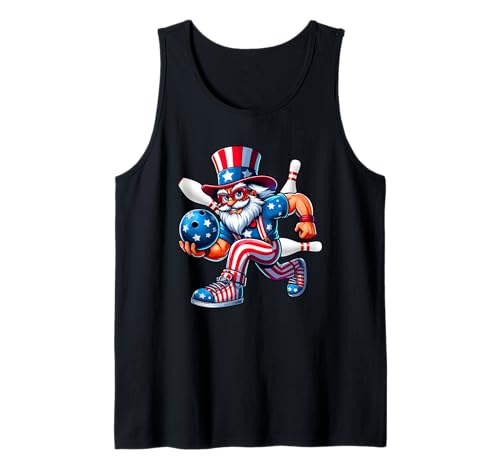 Man Playing Bowling 4th Of July Player Team Patriotic Tank Top von Bowling 4th Of July Costume