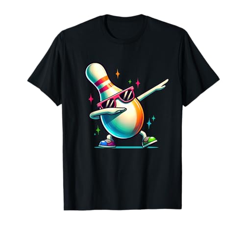 Bowlingnadel Dabbing Sonnenbrille Bowler Player Kinder Jungen Herren T-Shirt Bowlingnadel Dabbing Sonnenbrille Bowler Player Kinder Jungen Herren T-Shirt von Bowling Ball Costume Bowler Game Gifts