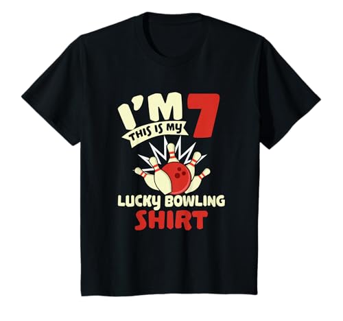 Geburtstag Junge Shirt 7 Jahre alt Kinder Bowling Alley Party T-Shirt von Bowling Birthday Gift Tee Apparel