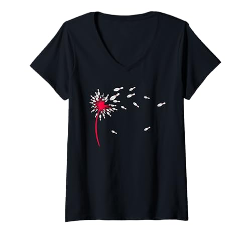 Damen Pusteblume Bowling Pin Shirt für Bowling Enthusiasten Bowling T-Shirt mit V-Ausschnitt Damen Pusteblume Bowling Pin Shirt für Bowling Enthusiasten Bowling T-Shirt mit V-Ausschnitt von Bowling Designs By ShirtZilla