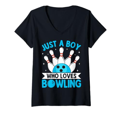 Damen Lustiges Bowling-Design für Bowler-Enthusiasten T-Shirt mit V-Ausschnitt Damen Lustiges Bowling-Design für Bowler-Enthusiasten T-Shirt mit V-Ausschnitt von Bowling Enthusiast Gear