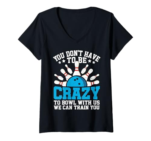 Damen Lustiges Bowling Kingpin Zitat Retro Vintage T-Shirt mit V-Ausschnitt Damen Lustiges Bowling Kingpin Zitat Retro Vintage T-Shirt mit V-Ausschnitt von Bowling Humor Club