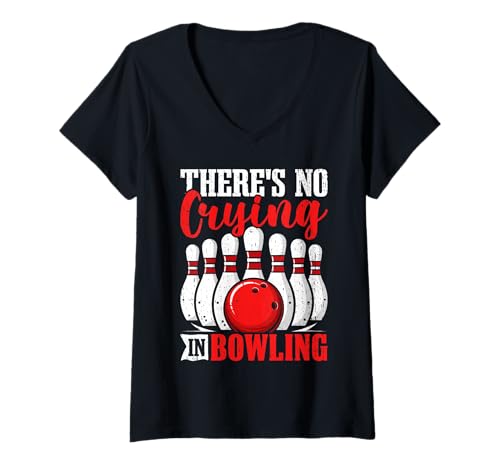 Damen Lustiges Vintage-Bowling-Design für Bowler T-Shirt mit V-Ausschnitt Damen Lustiges Vintage-Bowling-Design für Bowler T-Shirt mit V-Ausschnitt von Bowling Legends