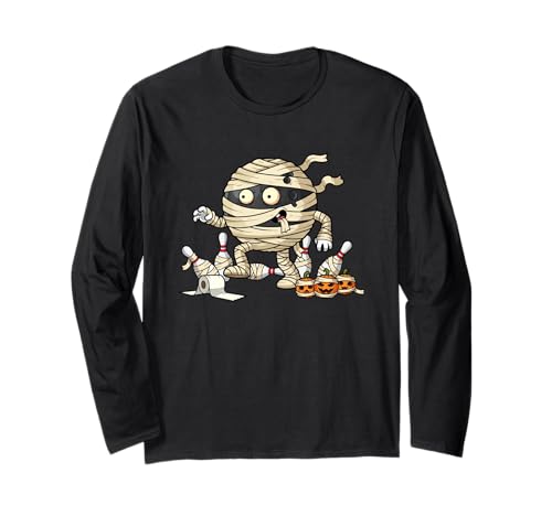 Bowling Mummy Kürbis Halloween Bowler Kinder Herren Damen Langarmshirt Bowling Mummy Kürbis Halloween Bowler Kinder Herren Damen Langarmshirt von Bowling Lovers Cute Halloween Outfits for Boy Girl