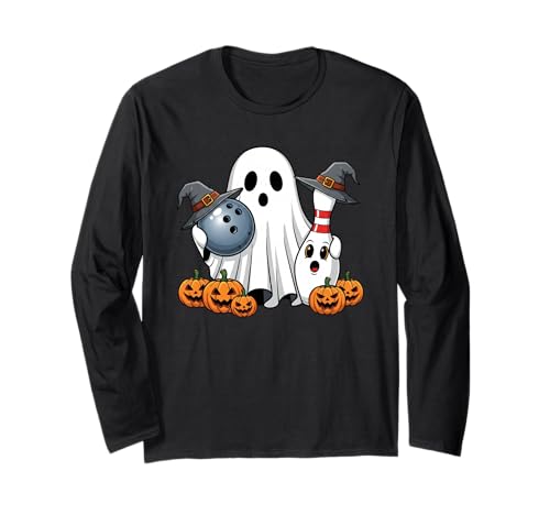 Lustiger Geist Bowling Kürbis Halloween Kinder Herren Damen Langarmshirt Lustiger Geist Bowling Kürbis Halloween Kinder Herren Damen Langarmshirt von Bowling Lovers Cute Halloween Outfits for Boy Girl