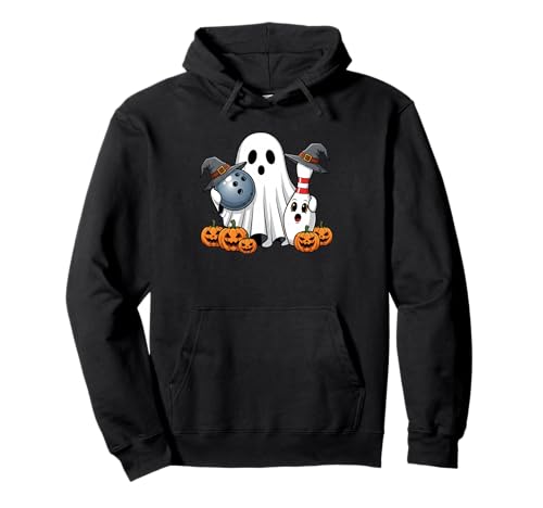 Lustiger Geist Bowling Kürbis Halloween Kinder Herren Damen Pullover Hoodie von Bowling Lovers Cute Halloween Outfits for Boy Girl