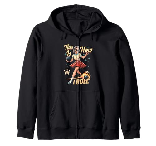 Bowling Sport Damen Retro 1950er Pinup Girl This s I Roll Kapuzenjacke Bowling Sport Damen Retro 1950er Pinup Girl This s I Roll Kapuzenjacke von Bowling Women 1950s Pinup Girl This s I Roll