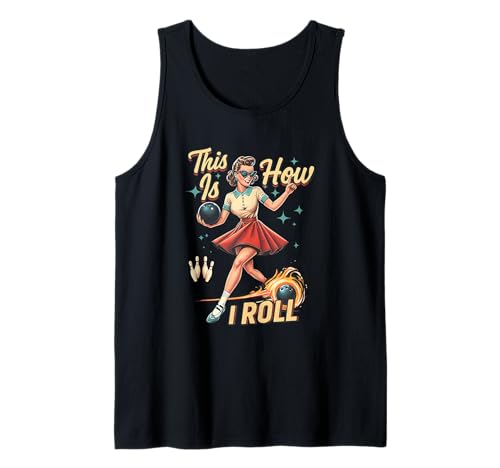 Bowling Sport Damen Retro 1950er Pinup Girl This s I Roll Tank Top von Bowling Women 1950s Pinup Girl This s I Roll
