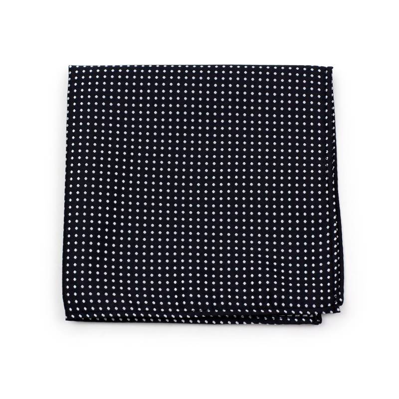 Black Pin Dot Pocket Square | Herrentasche Hanky in Schwarz Mit Silbernen Dots Formaler Suit Microdot Design Und Silber von BowsNTiesShop