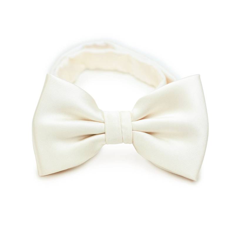 Creme Fliege | Herren Hochzeit in Elegante Satin Finish Fliege Farbe Vorgebundener | Längenverstellbar von BowsNTiesShop