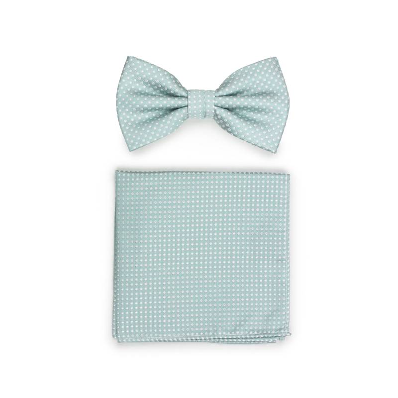 Dusty Mint Bow Tie Set | & Pocket Square in Green Wedding Ties Mit Matching Hanky von BowsNTiesShop