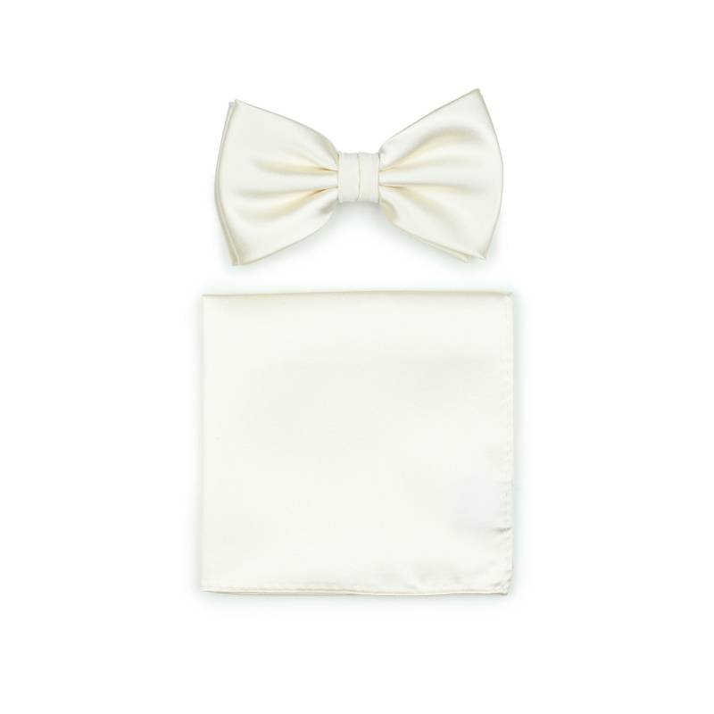 Fliege Hanky Set in Creme | Formelle Hochzeitsschleifen Und Taschenquadelle Vorgebundener Mit Passendem Creme von BowsNTiesShop