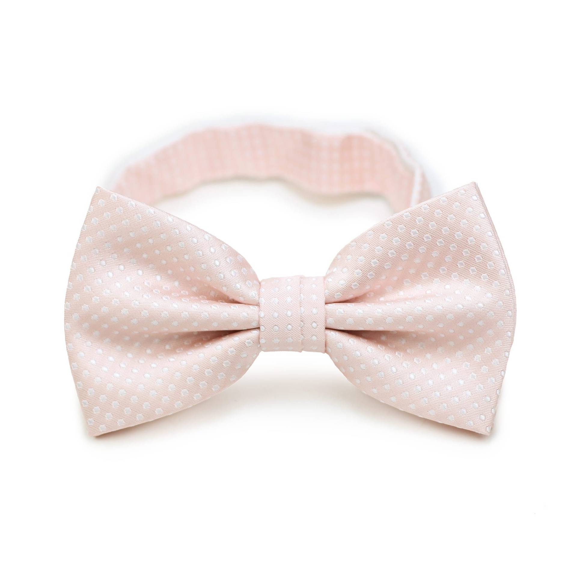Hochzeit Fliege | Blush Rosa Fliege Für Bräutigam + Pin Dot Pink | Vorgebundener Stil, Längenverstellbar von BowsNTiesShop