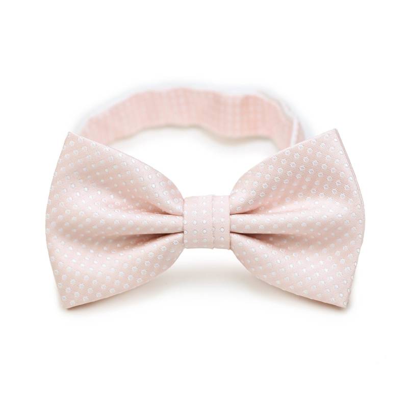 Hochzeit Fliege | Blush Rosa Fliege Für Bräutigam + Pin Dot Pink | Vorgebundener Stil, Längenverstellbar von BowsNTiesShop