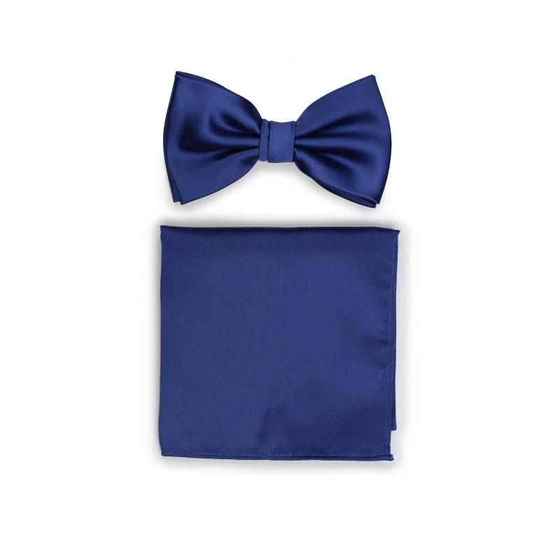 Königsblaue Fliege Hanky Set | Formelle Mit Passendem Taschenquadrat Hochzeits Krawattensets in Royalblau von BowsNTiesShop