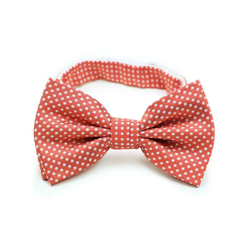 Korallenbow Tie | Herrenbogen in Korallenrot Pre-Tied Bow Ties Mit Pin Dots Coral Sommer-Hochzeitsbow Korallen von BowsNTiesShop
