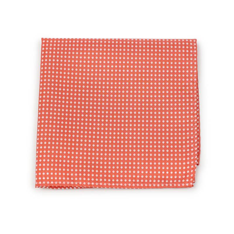 Korallenplatz Korallensuit Hanky Mit Weißen Pin Dots | Sommer-Hochzeits-Taschplatz in Korallen Und Weiß von BowsNTiesShop