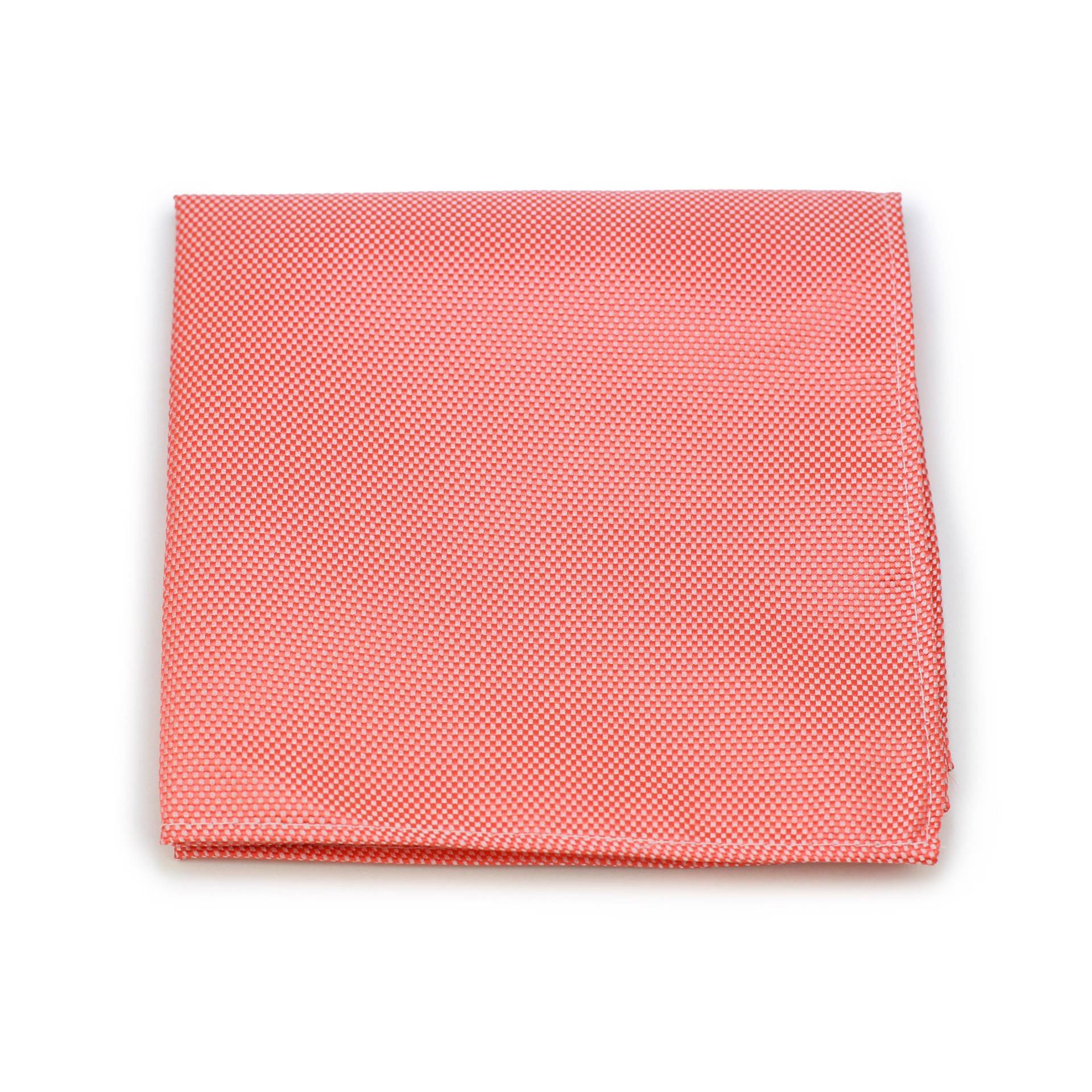 Neon-Korallen-Pocket Platz | Men-Pocket-Platz in Solid Neon Coral Hochzeitskauf Hanky Pink Matte Finish von BowsNTiesShop