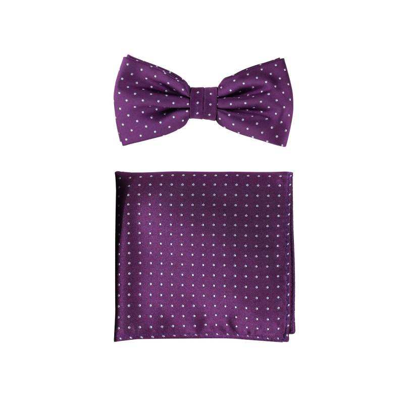 Polka Dot Bowtie Set in Schwarz | Herren Fliege + Taschenquadrat Und Silber von BowsNTiesShop