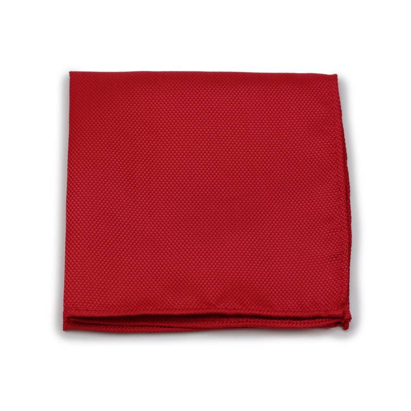 Rotes Taschenquadrat | Einfarbige Kirschrote Herrentasche Quadrat Matt Strukturiertes in Kirschroter Farbe von BowsNTiesShop
