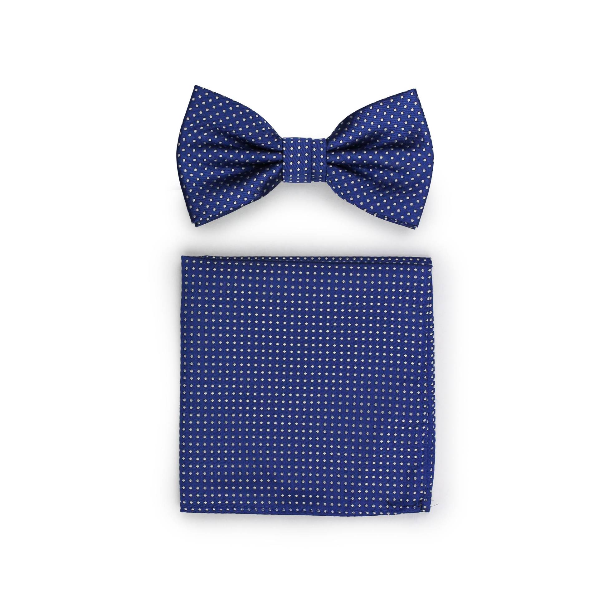 Royal Blue Bow Tie Set | Mens Ties Und Pocket Squares in Pin Dot Design Mit Matching Hanky von BowsNTiesShop