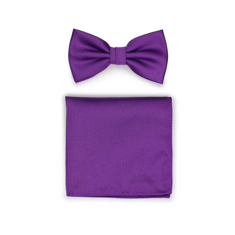 Violettes Fliege Set | Hanky in Violett Lila Einfarbige Männer Fliege Und Taschenquadrat Violett Lila Mattem Finish von BowsNTiesShop