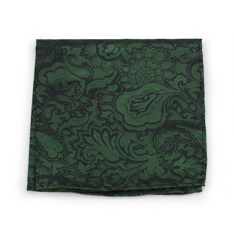 Waldgrüne Paisleytasche Quadrat | Elegantes Herrenanzug Taschentuch in Waldgrün Und Schwarz Mit Modernem Paisley Design von BowsNTiesShop