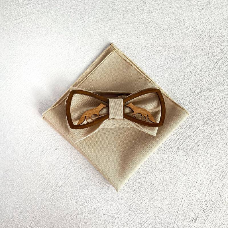 Fuchs Fliege Und Einstecktuch Holzfliege Set Jungen von BowtiebySofiaKitsul