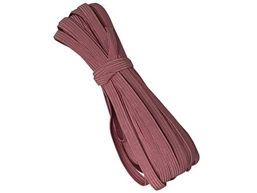 Bowtique Emilee 1/4 Zoll elastisches 9,1 m Bündel, geflochtenes dünnes Gummiband für Gesichtsmasken, Stirnbänder oder Haargummis (Mauve) von Bowtique Emilee