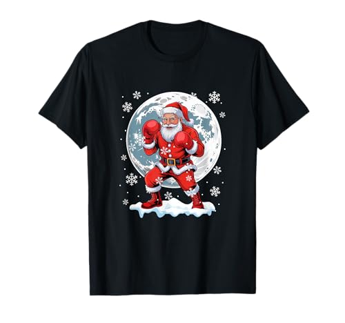 Santa Christmas Costume Playing Boxing Player Lover Kids T-Shirt von Boxer Christmas Costume